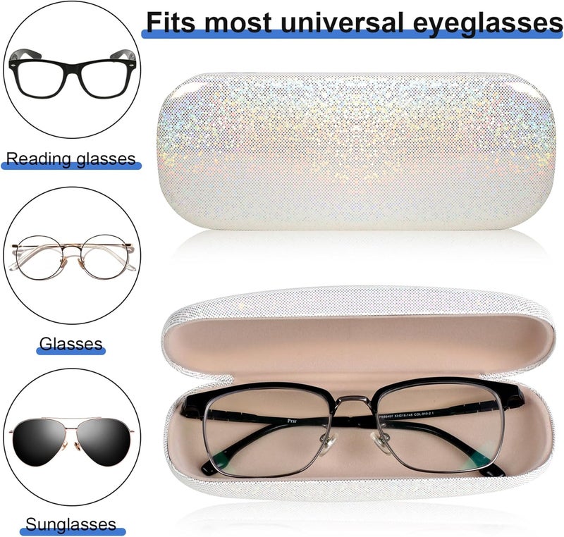Joyberg Glasses Case, 2 Pack Eyeglass Case with Cleaning Cloth, Glasses Case Hard Shell Fits Most Glasses - Image 3
